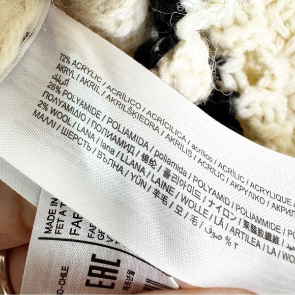 Mango Sweater with Crochet Ruffled Openwork Details Beige Size M - Picture 9 of 13